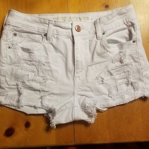 American Eagle White Jean Shorts